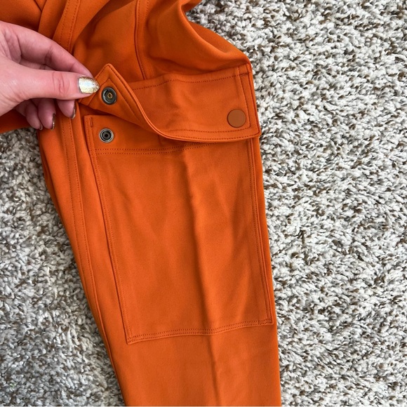 Athleta Delaney Straight Cargo Pants in Orange Sz XS Tall - Picture 6 of 12